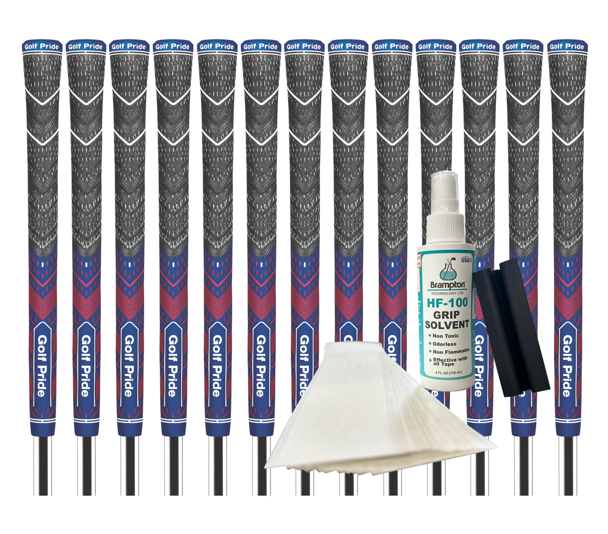 Golf Pride MCC Plus4 Teams Midsize Grip (Navy/Red) - 13pcs + Golf Grip Kit