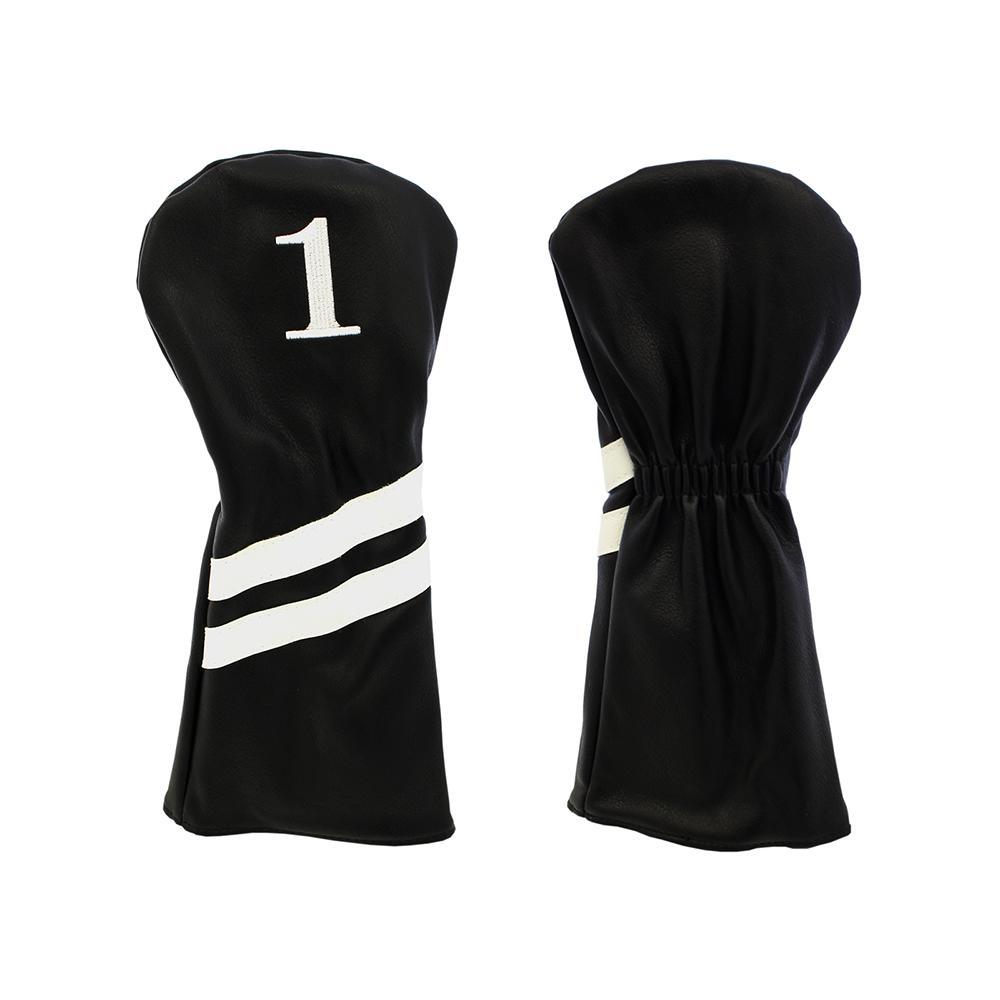 Classic Headcover (Black w/ white racing stripes)