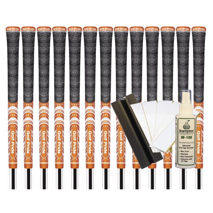 Golf Pride MCC Teams Standard Grip - DARK ORANGE/WHITE (13pcs + Golf Grip Kit)