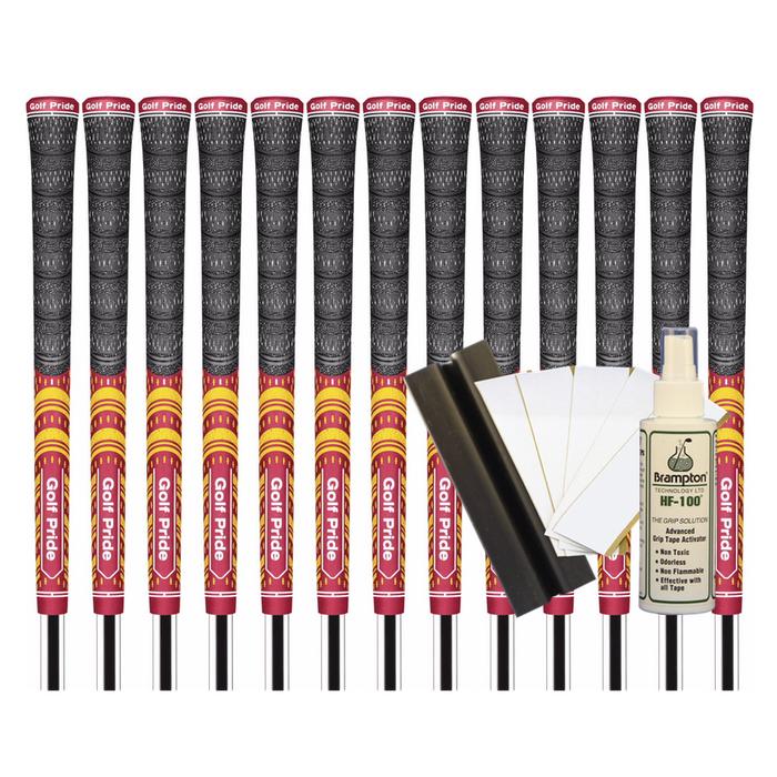 Golf Pride MCC Teams Standard Grip - DARK RED/YELLOW (13pcs + Golf Grip Kit)