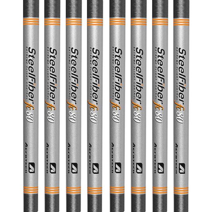 Aerotech SteelFiber fc80 Parallel Iron Shaft (0.370" tip) - 8pcs Bundle Set (#3-PW)