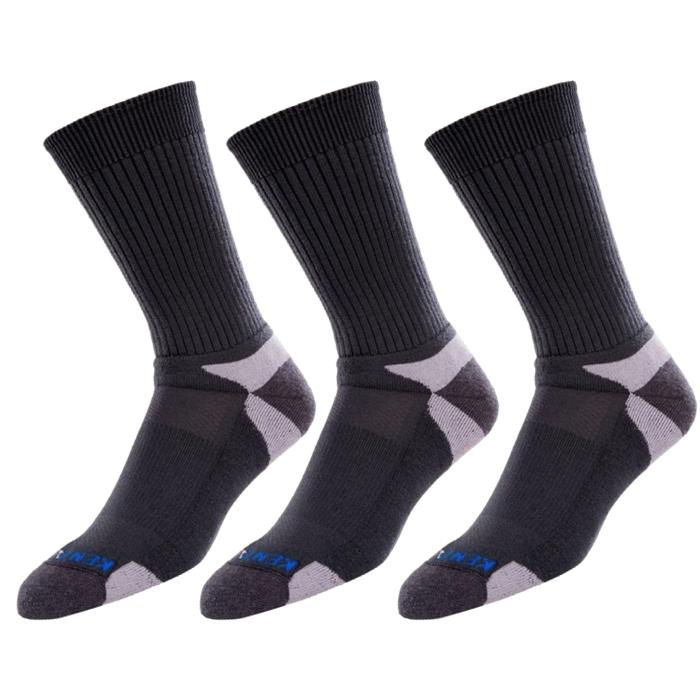Bundle Set KentWool Mens Classic Crew Golf Socks (Charcoal/3-pack)