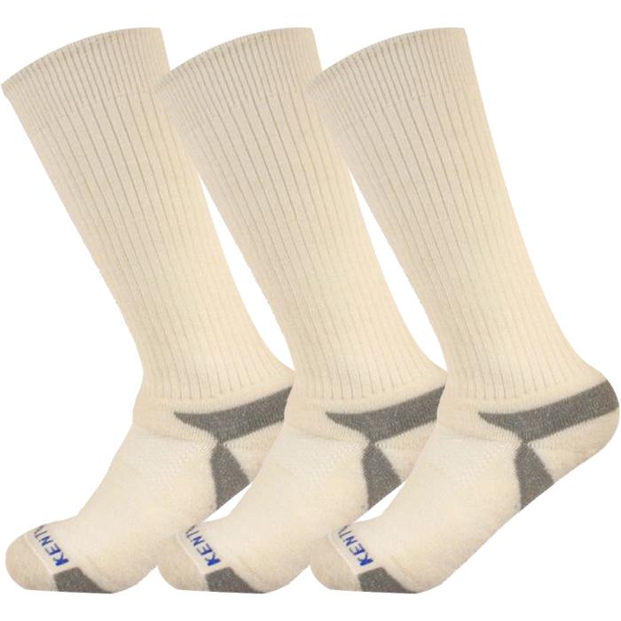 Bundle Set KentWool Mens Classic Crew Golf Socks (Natural/3-pack)