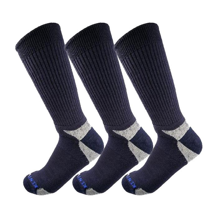 Bundle Set KentWool Mens Classic Crew Golf Socks (Navy/3-pack)