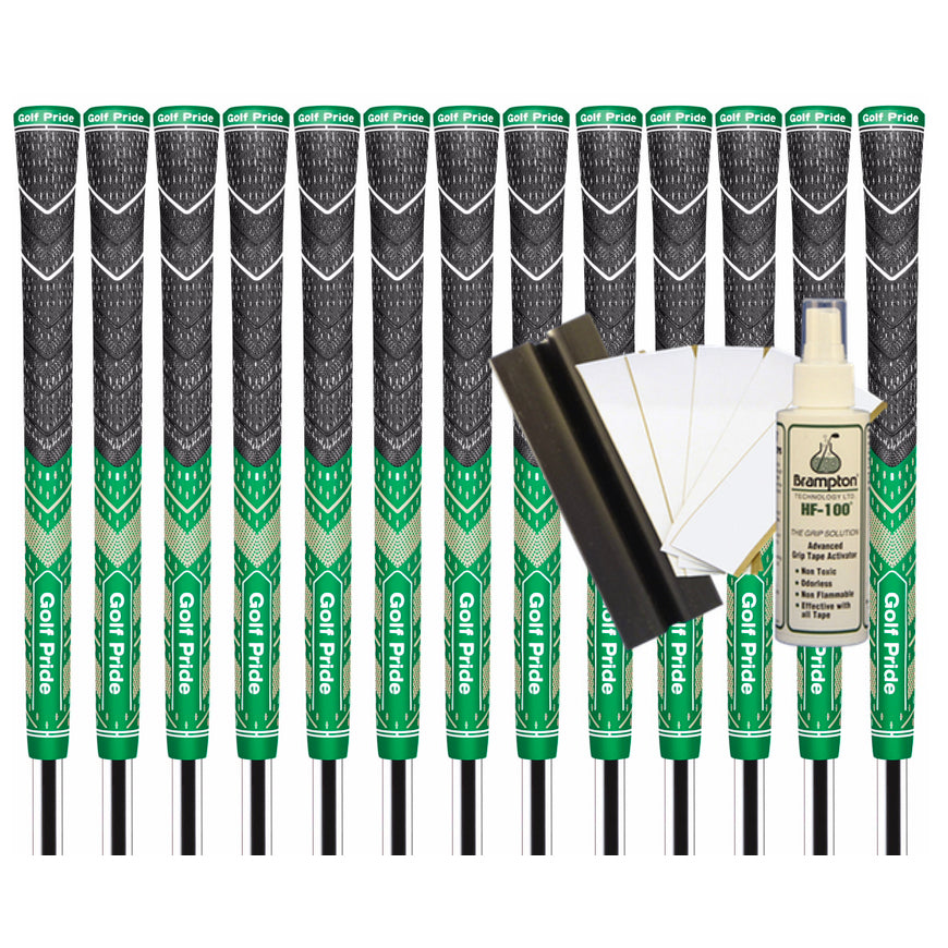 Golf Pride MCC Plus4 Teams Midsize Grip (Green/Gold) - 13pcs + Golf Grip Kit