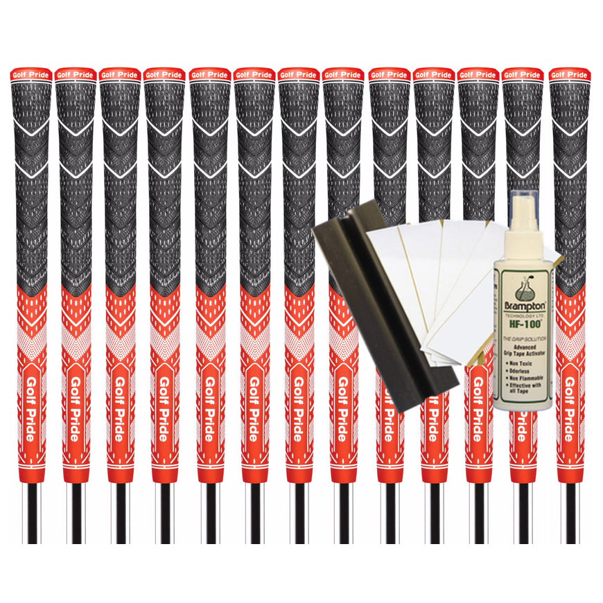 Golf Pride MCC Plus4 Teams Standard Grip (Orange/White) - 13pcs + Golf Grip Kit