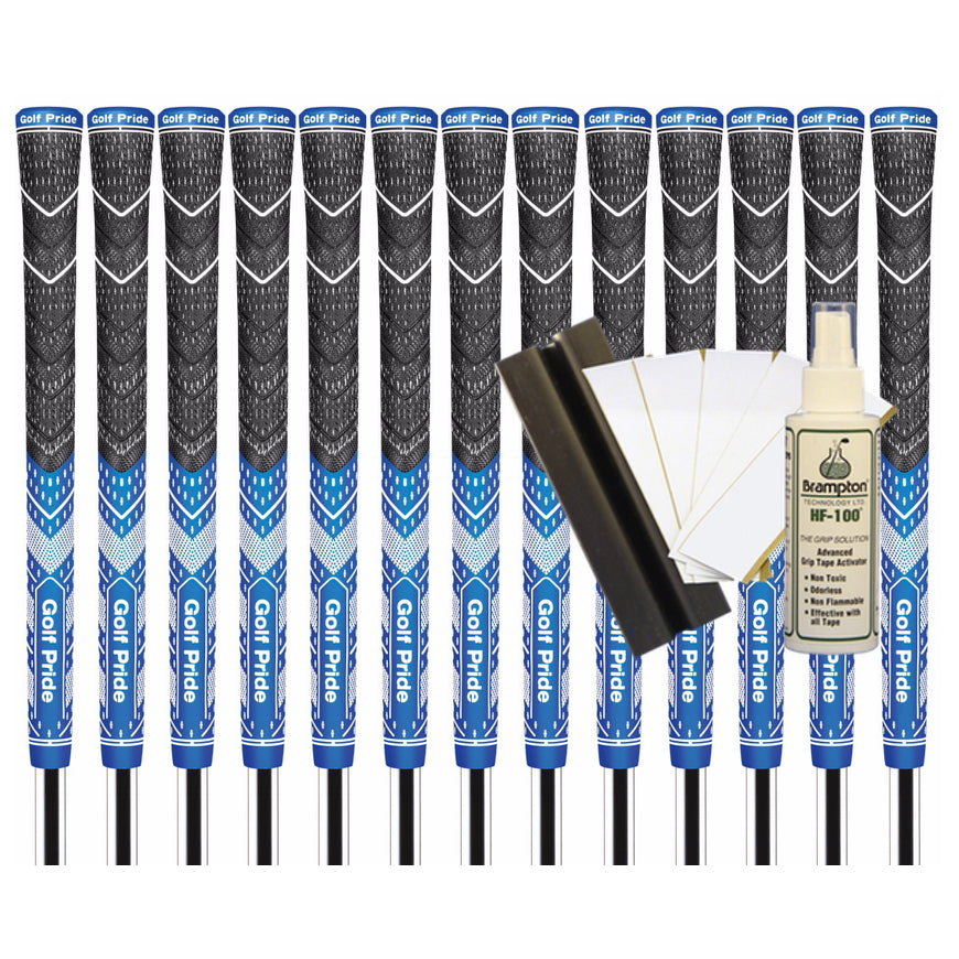 Golf Pride MCC Plus4 Teams Standard Grip (Royal/White) - 13pcs + Golf Grip Kit