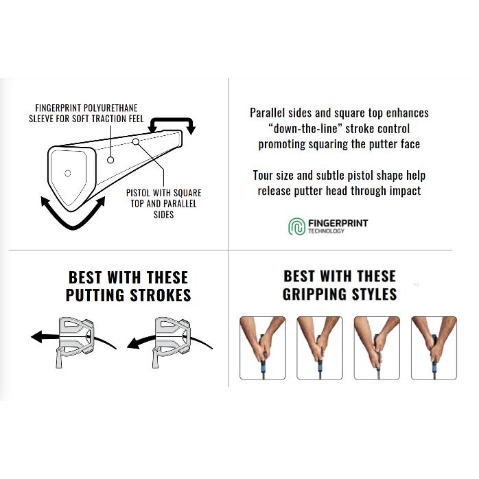 Lamkin SINK FIT Polyurethane SQUARE TOP Putter Grip (Midsize)