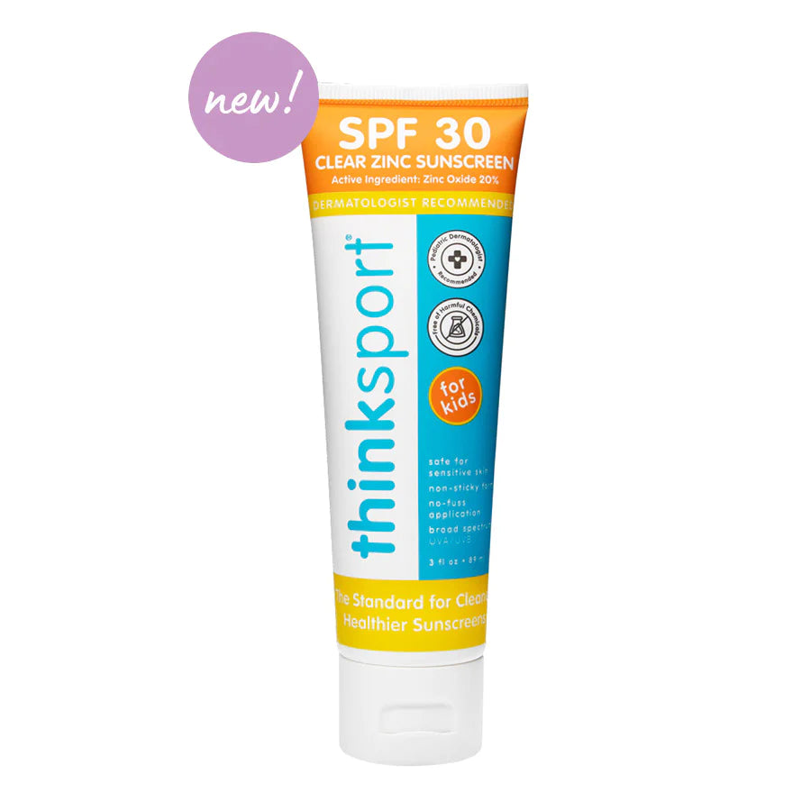 Thinksport *KIDS* Clear Zinc SPF30 Sunscreen (3oz Lotion Bottle)