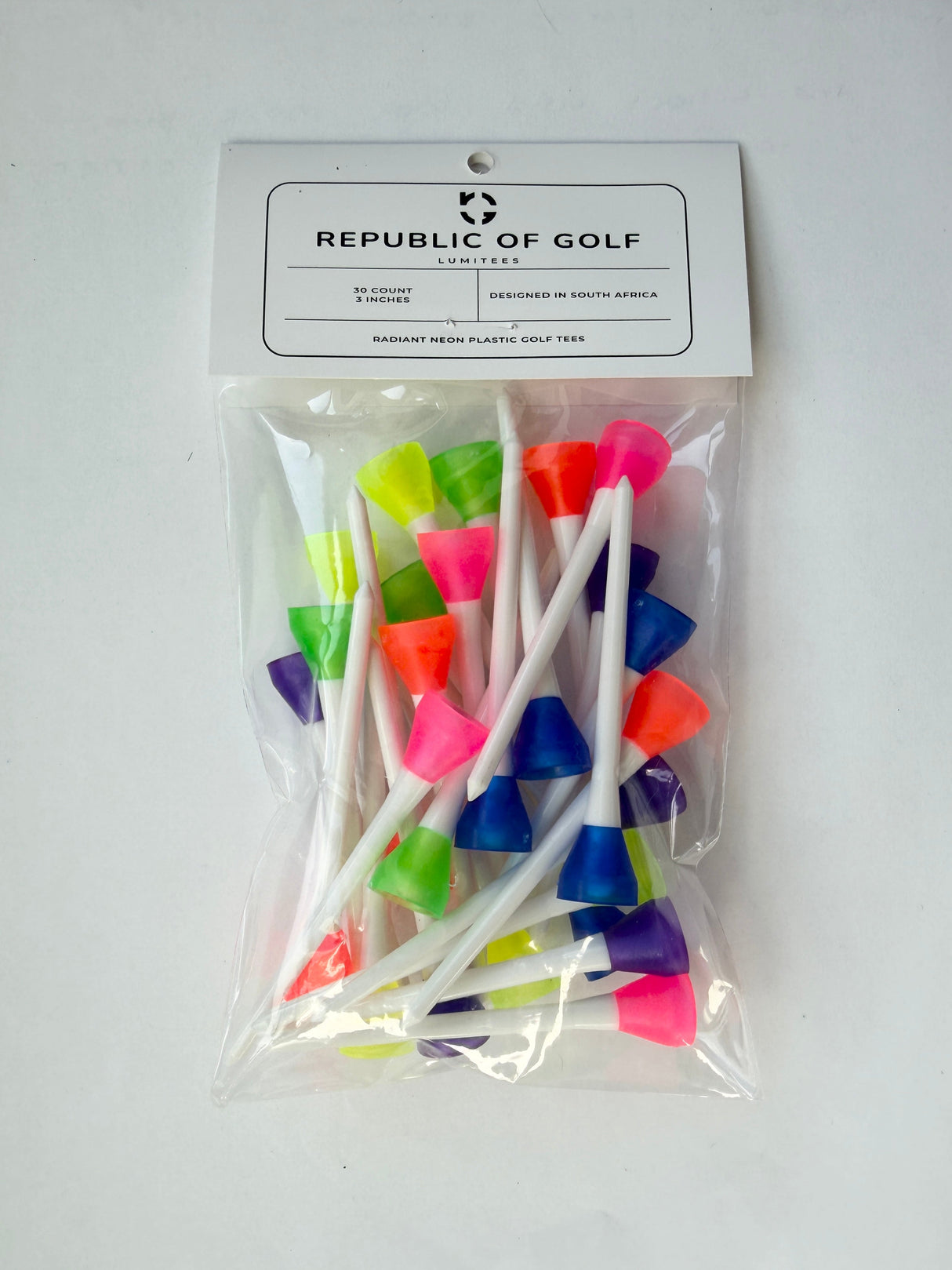 ROG Lumitees Plastic Neon Tees 3" (30 pack)