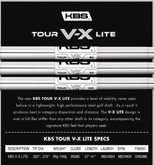KBS Tour V-X Lite Iron Shaft Parallel Tip (.370)