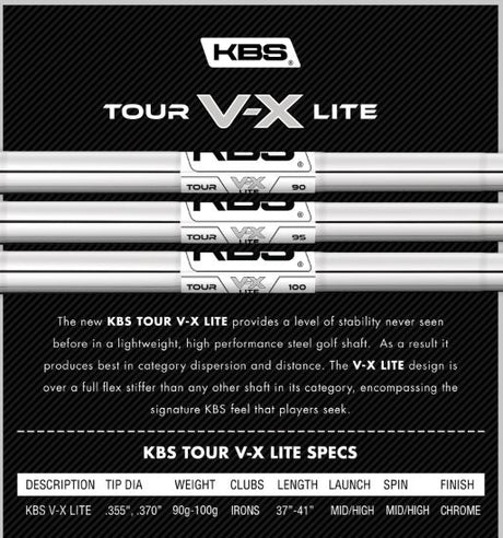 KBS Tour V-X Lite Iron Shaft Taper Tip (.355)