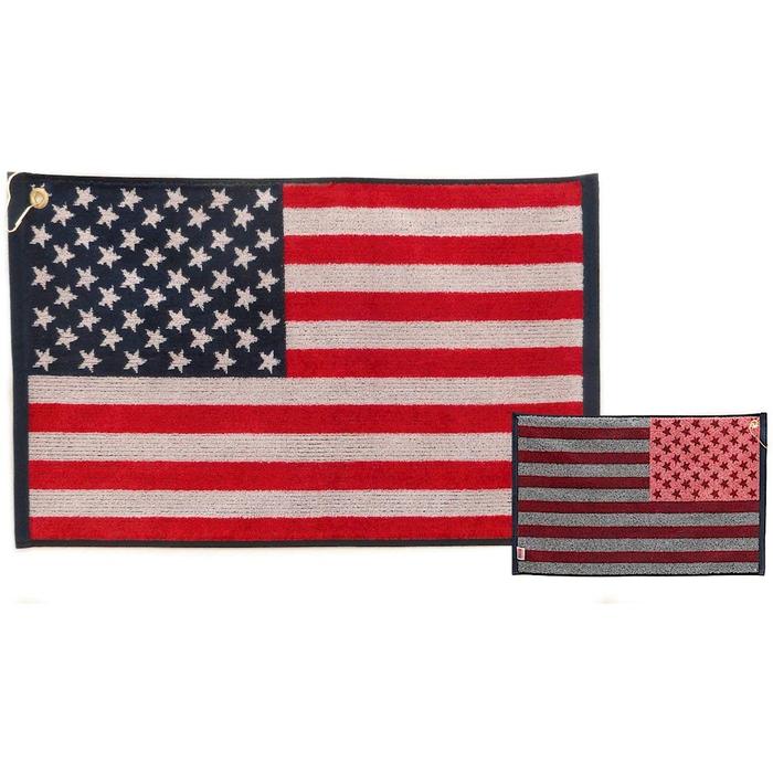 USA American Flag Stars and Stripes Jacquard Golf Towel 16" x 24"