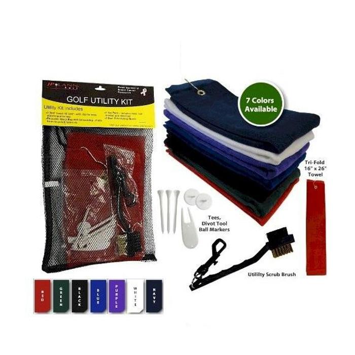 Ultimate Golf Utility Kit (Includes: Towel, Tees, Ball Markers, Divot Tool & Utility Scrub Brush)