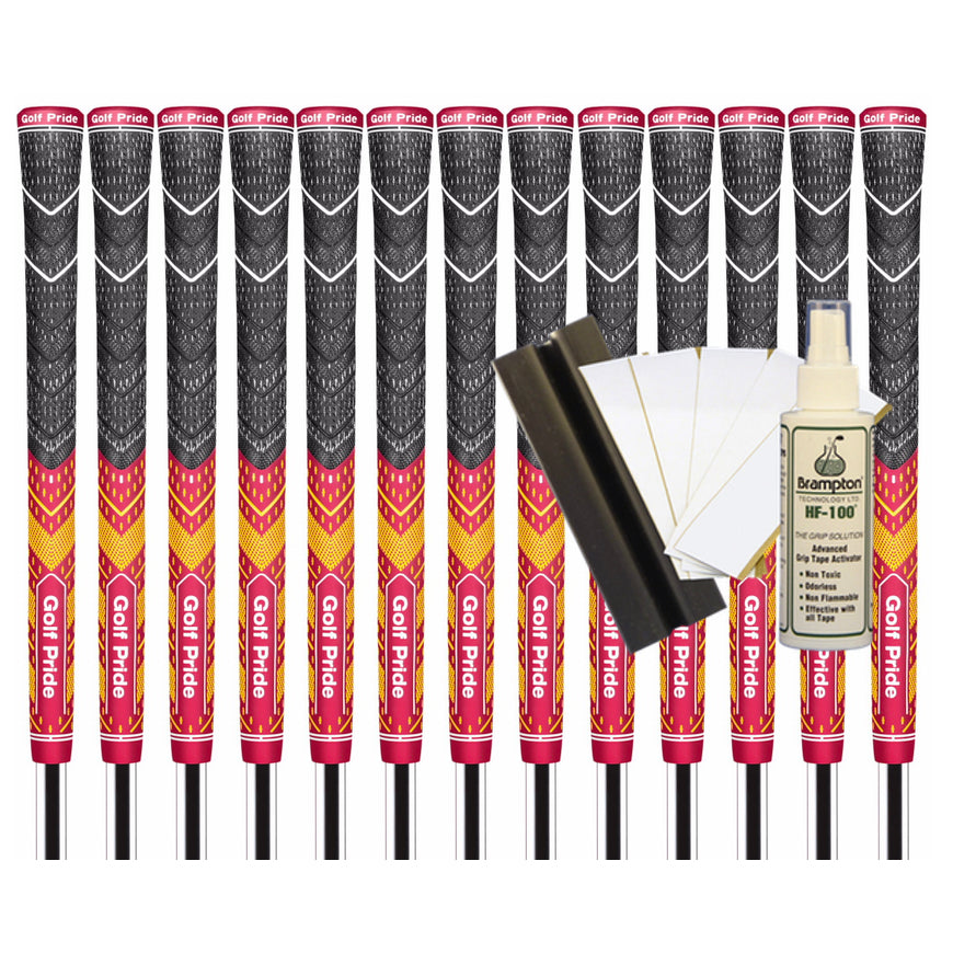 Golf Pride MCC Plus4 Teams Standard Grip (Dark Red/Yellow) - 13pcs