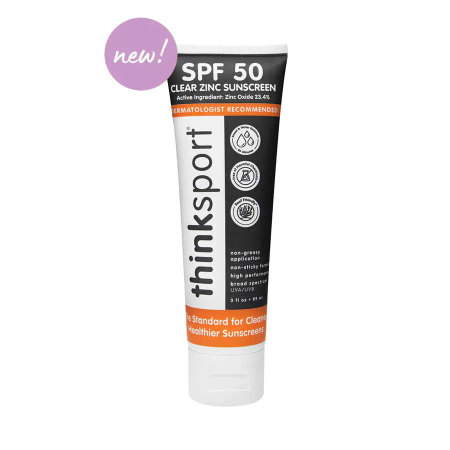 Thinksport Clear Zinc SPF50+ Sunscreen (3oz Lotion Bottle)